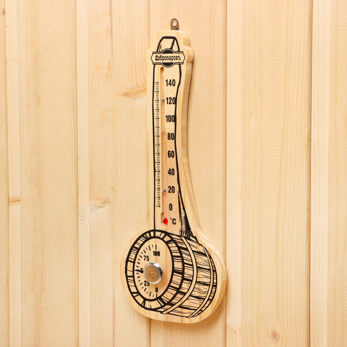 Термометр-гигрометр "Ковш", деревянный - фото 1882303588