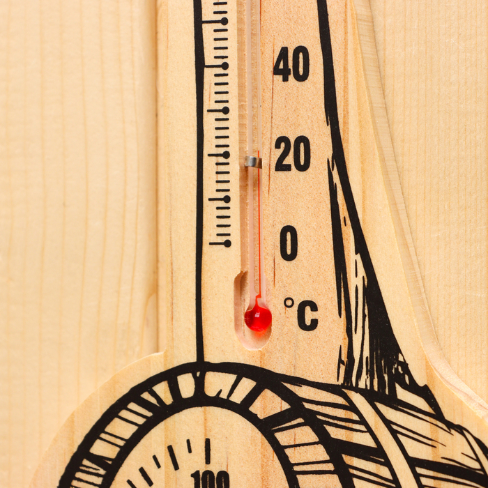 Термометр-гигрометр "Ковш", деревянный - фото 1882303589