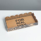 Коробка для печенья, кондитерская упаковка с PVC крышкой, «Настоящему мужчине», 10.5 х 21 х 3 см - фото 318704024