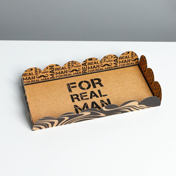 Коробка кондитерская с PVC-крышкой, упаковка, «Настоящему мужчине», 10,5 х 21 х 3 см - фото 1905887070