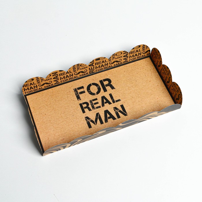Коробка кондитерская с PVC-крышкой, упаковка, «Настоящему мужчине», 10,5 х 21 х 3 см - фото 1905887071