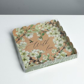 Коробка для кондитерских изделий с PVC крышкой «Пчёлка», 21 × 21 × 3 см
