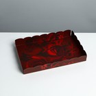 Коробка для печенья, кондитерская упаковка с PVC крышкой, «Розы», 22 х 15 х 3 см - Фото 3