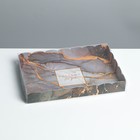 Коробка для печенья, кондитерская упаковка с PVC крышкой, «Мрамор», 22 х 15 х 3 см - фото 320798176