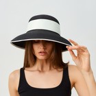 Шляпа женская с лентой MINAKU цвет чёрный, р-р 56-58 - Фото 3