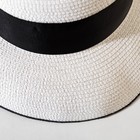 Шляпа женская с лентой MINAKU цвет белый, р-р 56-58 - Фото 2