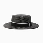 Шляпа женская MINAKU с чёрной лентой, цвет темно-серый, p-p 56-58 - фото 9463762