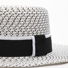 Шляпа женская MINAKU с чёрной лентой, цвет белый, размер 58-60 - Фото 3