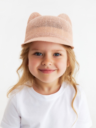 Кепка плетёная для девочки MINAKU, розовая, размер 50-52