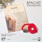 Браслет-амулет на нити «Красная нить» руна знания, красный с чернёным серебром, 30 см - Фото 2