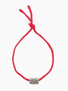 Браслет-амулет на нити «Красная нить» руна деньги, цвет красный с чернёным серебром, 30 см - Фото 1