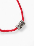 Браслет-амулет на нити «Красная нить» руна деньги, цвет красный с чернёным серебром, 30 см - Фото 3