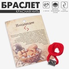 Браслет-амулет на нити «Красная нить» руна плодородие, красный с чернёным серебром, 40 см 6949535 - фото 3520008