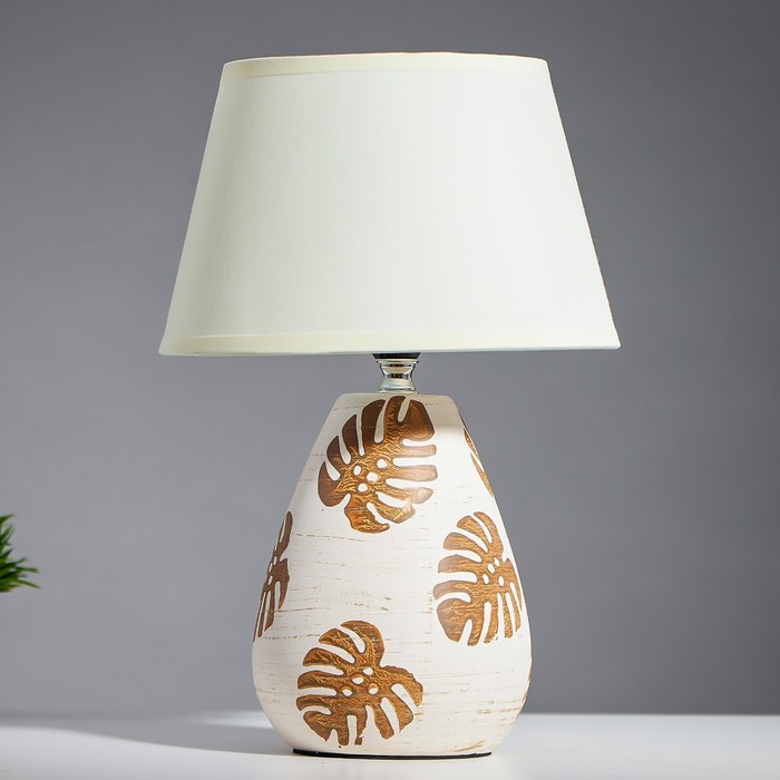 Лампа настольная 16727/1BR E14 40Вт бело-шоколадный 18х18х31 см - Фото 1