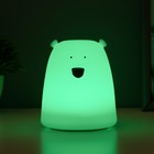 Фигурка световая RISALUX «Антистресс мякиш мишка», LED-ночник, RGB, от батареек 3×ААА, 9×9×10.5 см - Фото 4