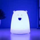 Фигурка световая RISALUX «Антистресс мякиш мишка», LED-ночник, RGB, от батареек 3×ААА, 9×9×10.5 см - Фото 5