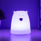 Фигурка световая RISALUX «Антистресс мякиш мишка», LED-ночник, RGB, от батареек 3×ААА, 9×9×10.5 см - Фото 6