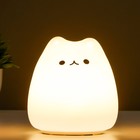 Фигурка светящаяся RISALUX «Антистресс мякиш котёнок», LED-ночник, RGB, от батареек 3ААА, 9.5×9.5×10.5 см - Фото 2