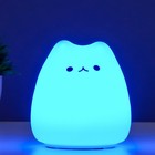 Фигурка светящаяся RISALUX «Антистресс мякиш котёнок», LED-ночник, RGB, от батареек 3ААА, 9.5×9.5×10.5 см - Фото 5
