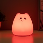 Фигурка световая RISALUX «Антистресс мякиш кошечка», LED-ночник, RGB, от батареек, 3×ААА, 9.5×9.5×10.5 см - Фото 3