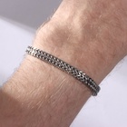 Цепочка на руку мужская «Стальной», зигзаги, 20 см, цвет серебро - Фото 2