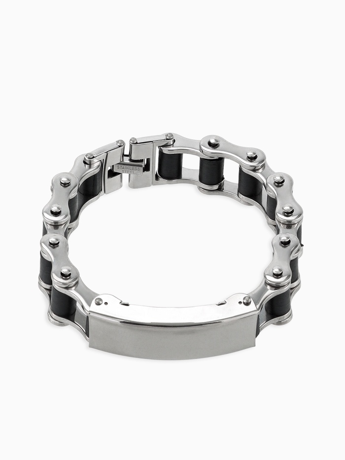 Браслет мужской «Стальной», рельсы, 20.5 см, серебряный - Фото 1