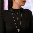 Кулон «Череп» с узором, цвет чернёное серебро, 70 см - Фото 5