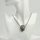 Кулон «Череп» с узором, цвет чернёное серебро, 70 см - Фото 4