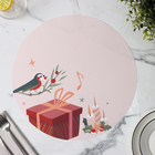 Салфетка новогодняя сервировочная на стол Доляна «Мелодия», d=36 см - Фото 1