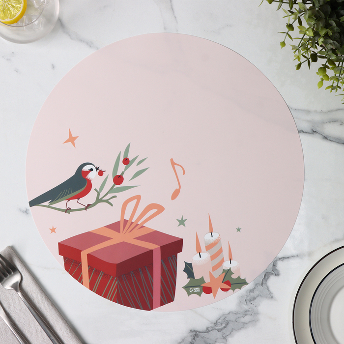 Салфетка новогодняя сервировочная на стол Доляна «Мелодия», d=36 см - Фото 1