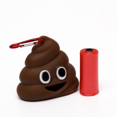 Контейнер под пакеты для уборки за собаками, 9×5×8 см, коричневый