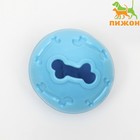 Мяч под лакомства, утолщённый TPR, 7 см, голубой - Фото 1