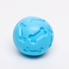 Мяч под лакомства, утолщённый TPR, 7 см, голубой - Фото 3