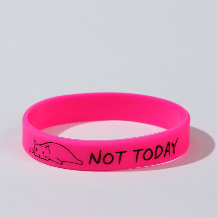 Силиконовый браслет «Не сегодня» женский, цвет розовый, 18см - Фото 1