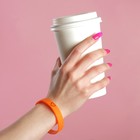 Силиконовый браслет «Нарисованное сердце» женский, цвет оранжевый, 18 см - фото 8571172