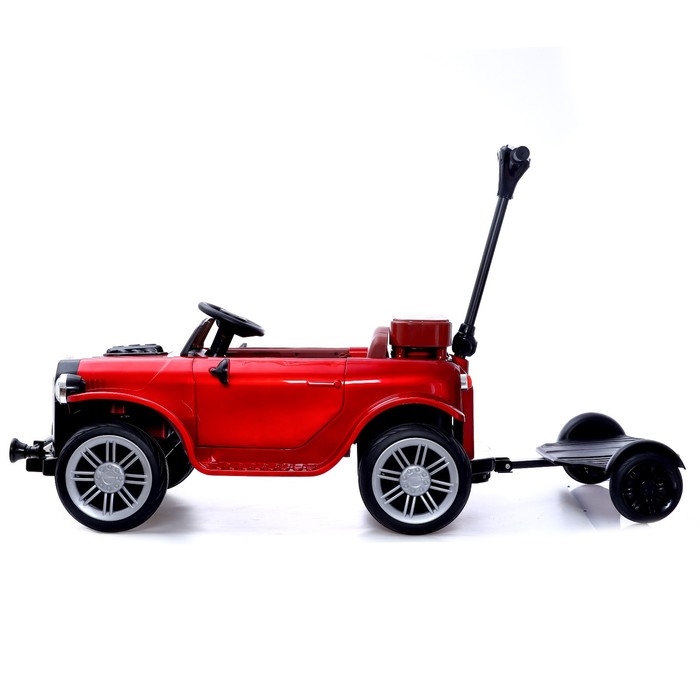 Электромобиль «Ретро», с подставкой для родителя, цвет красный глянец - фото 1907335178