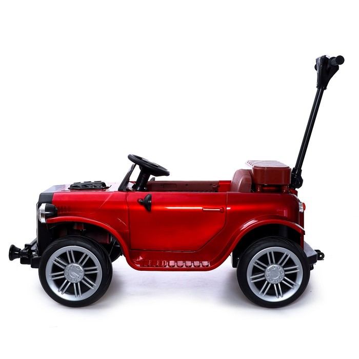 Электромобиль «Ретро», с подставкой для родителя, цвет красный глянец - фото 1907335179