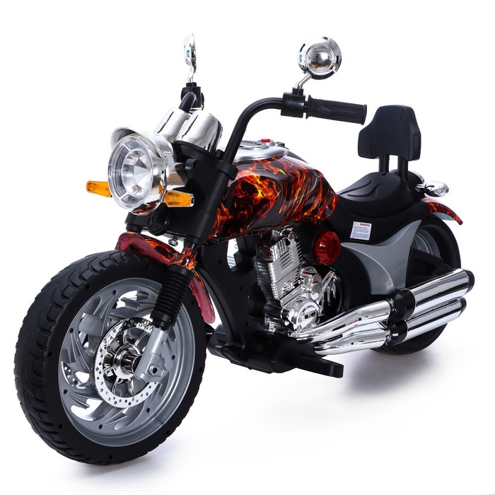 Электромотоцикл «Чоппер», 2 мотора, цвет пламя, глянец - фото 1907335189