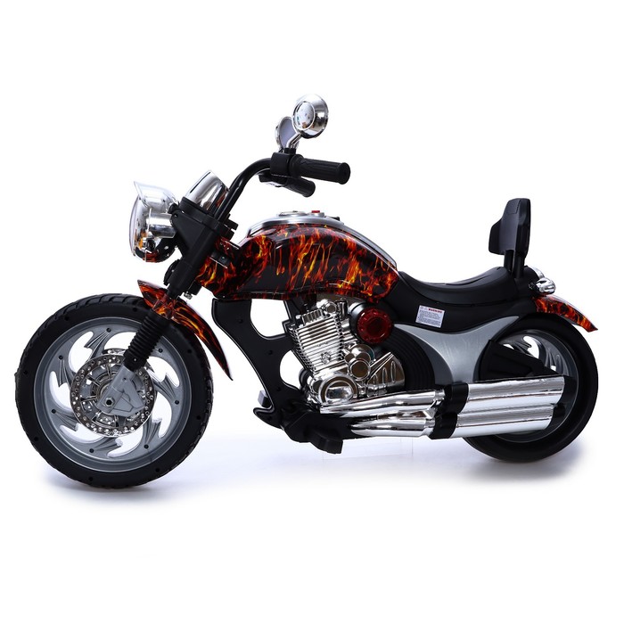 Электромотоцикл «Чоппер», 2 мотора, цвет пламя, глянец - фото 1907335190
