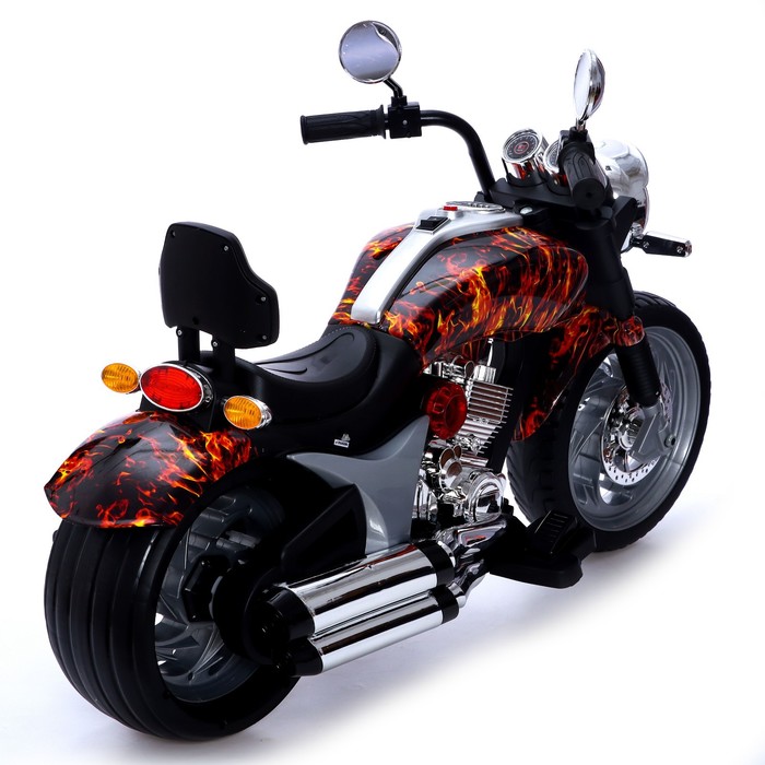 Электромотоцикл «Чоппер», 2 мотора, цвет пламя, глянец - фото 1907335191