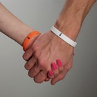 Силиконовые браслеты «Неразлучники» король и королева, цвет бело-оранжевый, 18-20 см - Фото 2