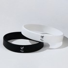 Силиконовые браслеты «Неразлучники» да/нет, цвет чёрно-белый, 18-20 см - фото 320098819