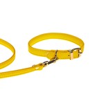 Комплект ошейник (26-34х1.4 см) и поводок (120х1 см) из экокожи, жёлтый - Фото 2