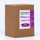 Комплект ошейник (58х2.5 см) и поводок (130х1.4 см) из экокожи, сиреневый с фиолетовым - фото 23849877