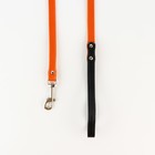 Комплект ошейник (58х2.5 см) и поводок (130х1.4 см) из экокожи, чёрный с оранжевым - фото 21413201