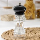 Мельница для специй Доляна «Скина», керамический механизм, 16×6 см, чёрная - Фото 1