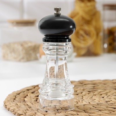 Мельница для специй Доляна «Скина», керамический механизм, 16×6 см, чёрная