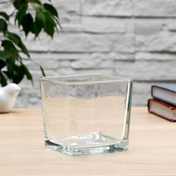 Ваза «Кубик» Бернарди-3, 500 мл, 10×10 см, стекло, прозрачная - Фото 1