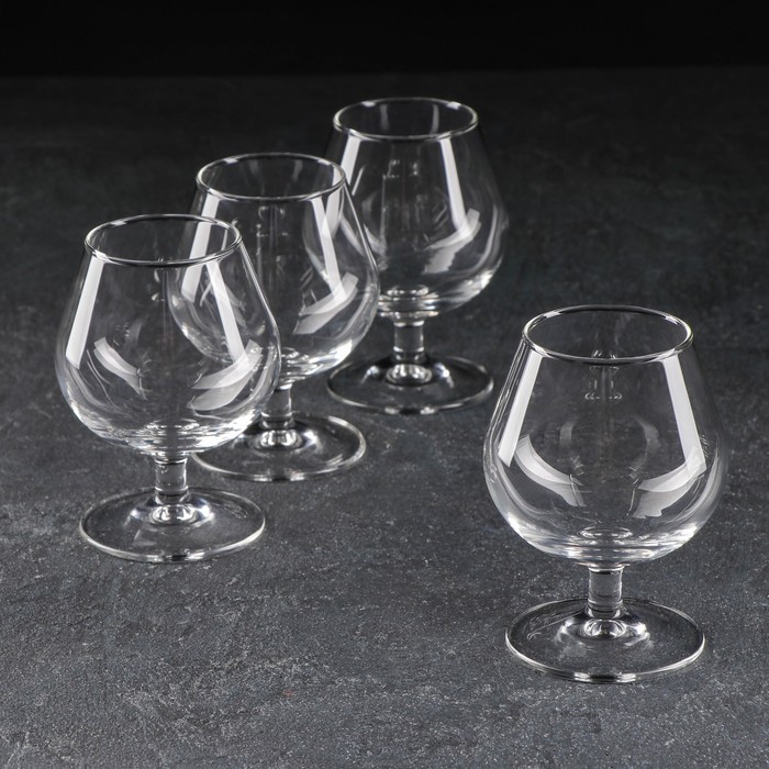 Набор стеклянных бокалов для коньяка «Время дегустаций. Коньяк», 250 мл, 4 шт - фото 1908795919