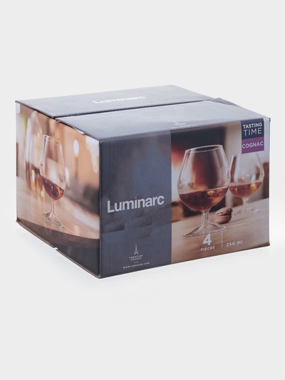 Бокалы для коньяка Luminarc «Время дегустаций. Коньяк», 250 мл, размер одного бокала 5.5×11 см, набор 4 шт., стекло, прозрачные